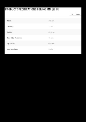 Lžíce pro rypadla Caterpillar 500 MM