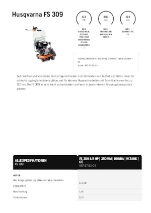 Řezačky spár Husqvarna FS 309