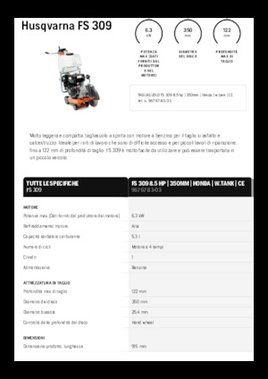 Řezačky spár Husqvarna FS 309