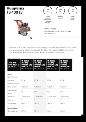 Řezačky spár Husqvarna FS 400 LV