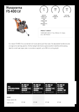Řezačky spár Husqvarna FS 400 LV