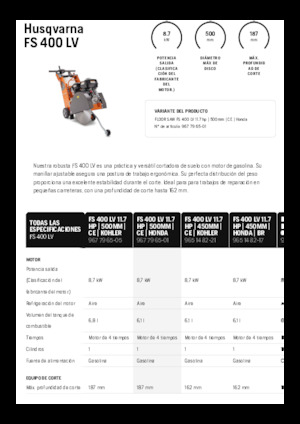 Řezačky spár Husqvarna FS 400 LV