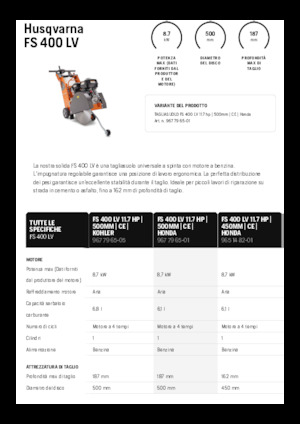 Řezačky spár Husqvarna FS 400 LV