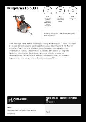 Řezačky spár Husqvarna FS 500 E