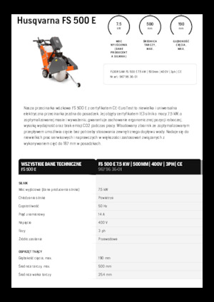 Řezačky spár Husqvarna FS 500 E