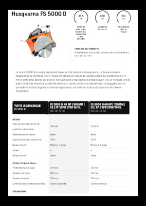 Řezačky spár Husqvarna FS 5000 D