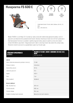 Řezačky spár Husqvarna FS 600 E