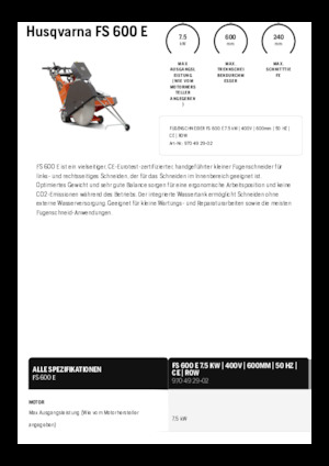 Řezačky spár Husqvarna FS 600 E