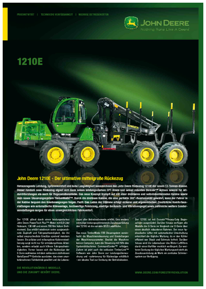 Vyvážecí traktory John Deere 1210 E