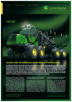 Vyvážecí traktory John Deere 1910 E
