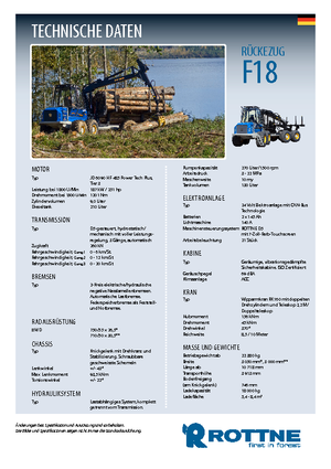 Vyvážecí traktory Rottne F 18