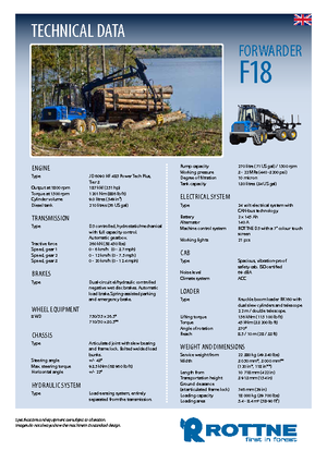 Vyvážecí traktory Rottne F 18