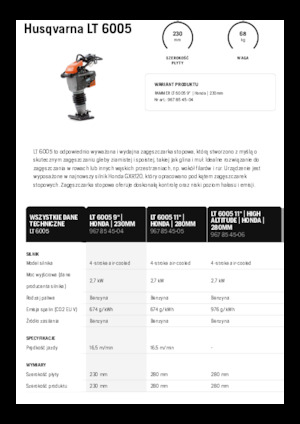 Vibrační pěchy naftové a benzínové Husqvarna LT 6005