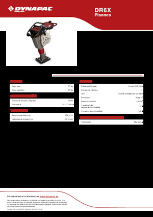 Vibrační pěchy naftové a benzínové Dynapac DR6X 