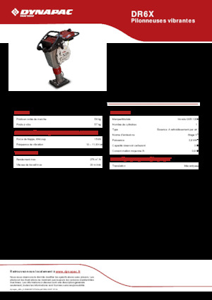 Vibrační pěchy naftové a benzínové Dynapac DR6X 