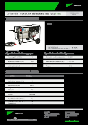 Benzínové elektrocentrály INMESOL AHS 500-M