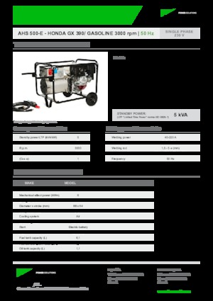 Benzínové elektrocentrály INMESOL AHS 500-M