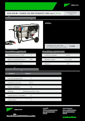 Benzínové elektrocentrály INMESOL AHS 500-M
