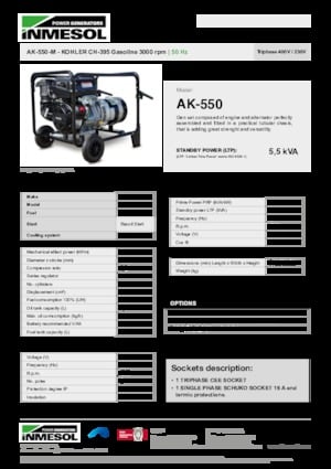 Benzínové elektrocentrály INMESOL AK-550-M