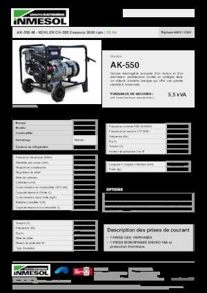 Benzínové elektrocentrály INMESOL AK-550-M