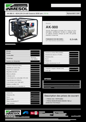 Benzínové elektrocentrály INMESOL AK-900-E