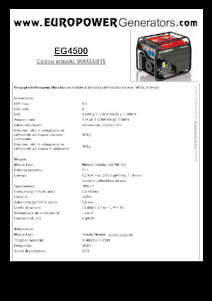 Benzínové elektrocentrály Europower EG4500