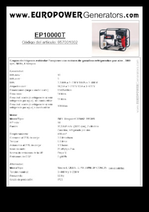 Benzínové elektrocentrály Europower EP10000T (S)