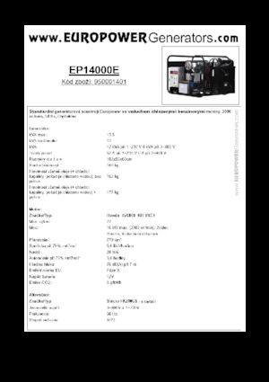 Benzínové elektrocentrály Europower EP14000E (S)