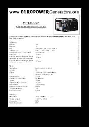 Benzínové elektrocentrály Europower EP14000E (S)