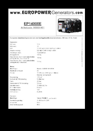 Benzínové elektrocentrály Europower EP14000E (S)