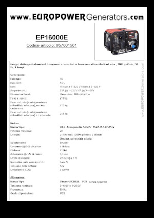 Benzínové elektrocentrály Europower EP16000E (S)