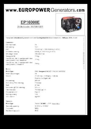 Benzínové elektrocentrály Europower EP16000E (S)