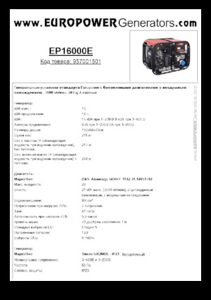 Benzínové elektrocentrály Europower EP16000E (S)