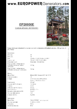 Benzínové elektrocentrály Europower EP20000E (S)