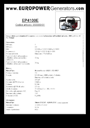 Benzínové elektrocentrály Europower EP4100E (S)