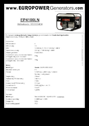 Benzínové elektrocentrály Europower EP4100LN (S)