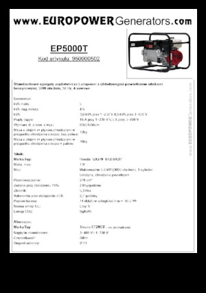 Benzínové elektrocentrály Europower EP5000T (S)
