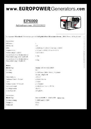 Benzínové elektrocentrály Europower EP6000 (S)