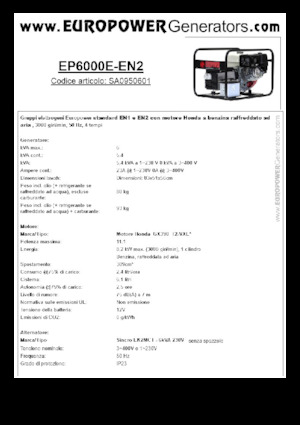 Benzínové elektrocentrály Europower EP6000E-EN2 (S)