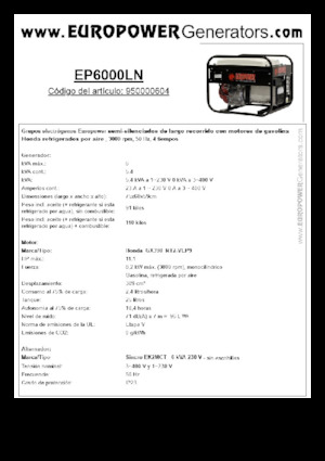 Benzínové elektrocentrály Europower EP6000LN (S)