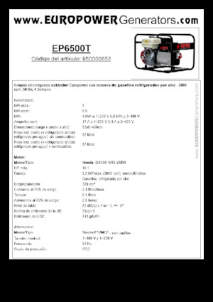 Benzínové elektrocentrály Europower EP6500T (S)