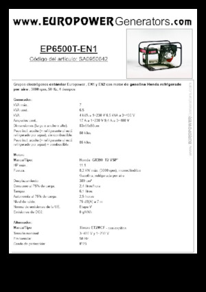 Benzínové elektrocentrály Europower EP6500T-EN1 (S)