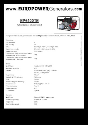 Benzínové elektrocentrály Europower EP6500TE (S)