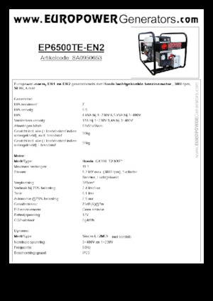 Benzínové elektrocentrály Europower EP6500TE-EN2 (S)