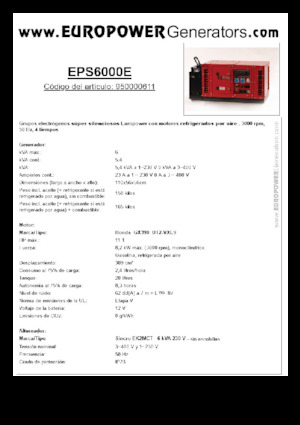 Benzínové elektrocentrály Europower EPS6000E (S)
