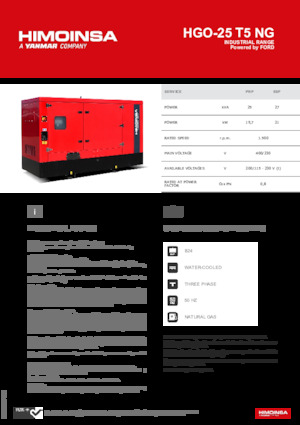 Benzínové elektrocentrály HIMOINSA HGO-25 T5 NG