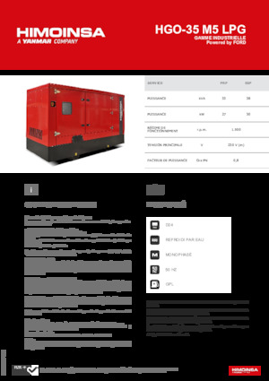 Benzínové elektrocentrály HIMOINSA HGO-35 M5 LPG