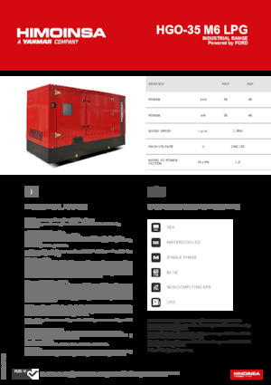 Benzínové elektrocentrály HIMOINSA HGO-35 M6 LPG