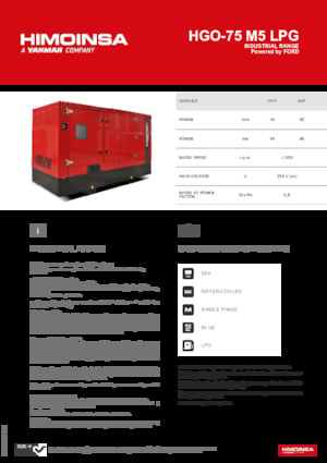 Benzínové elektrocentrály HIMOINSA HGO-75 M5 LPG