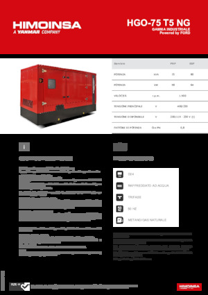 Benzínové elektrocentrály HIMOINSA HGO-75 T5 NG